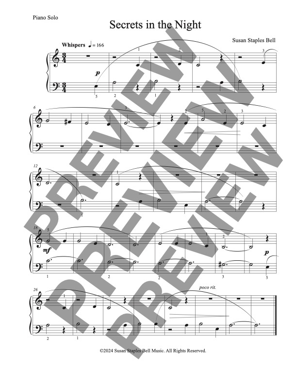 Secrets in the Night, Solo with Teacher Duet - Image 3