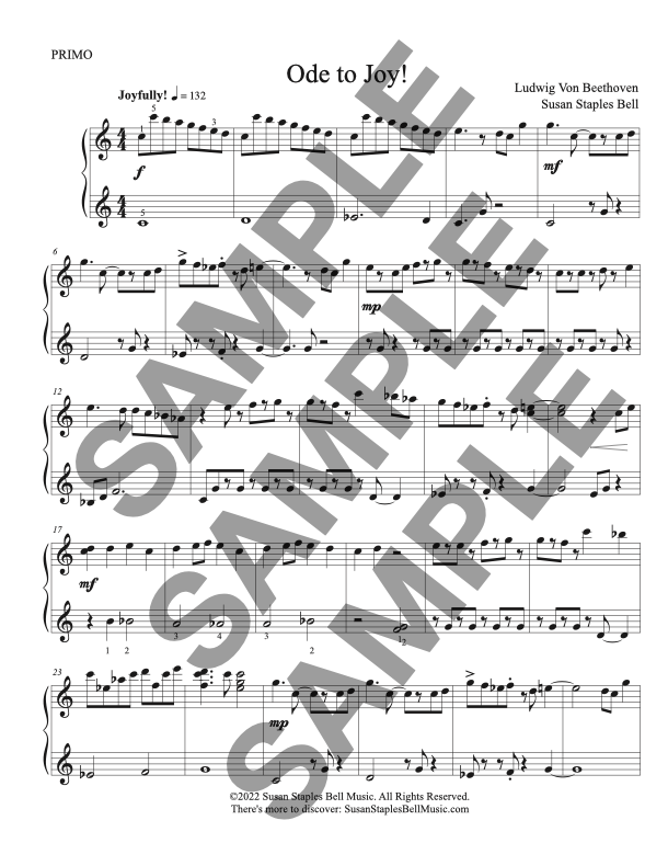 Ode to Joy! Early Intermediate Duet - Image 3