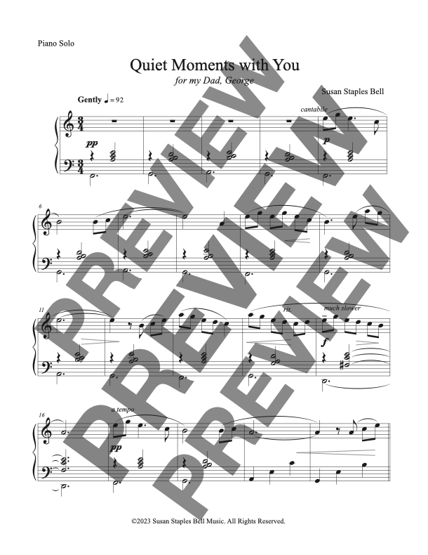 Quiet Moments with You, Early Intermediate Solo + Improvisation Study