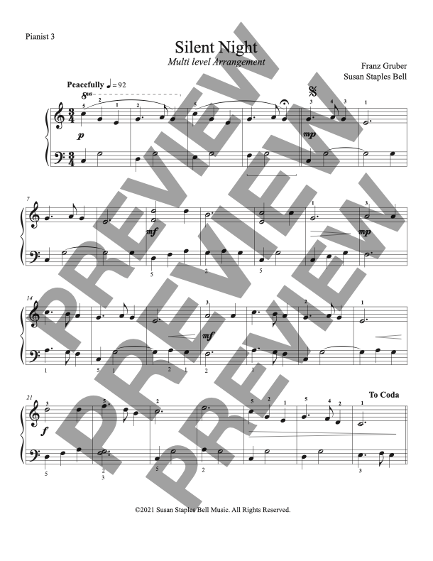 Silent Night, Early Intermediate Solo - Image 2