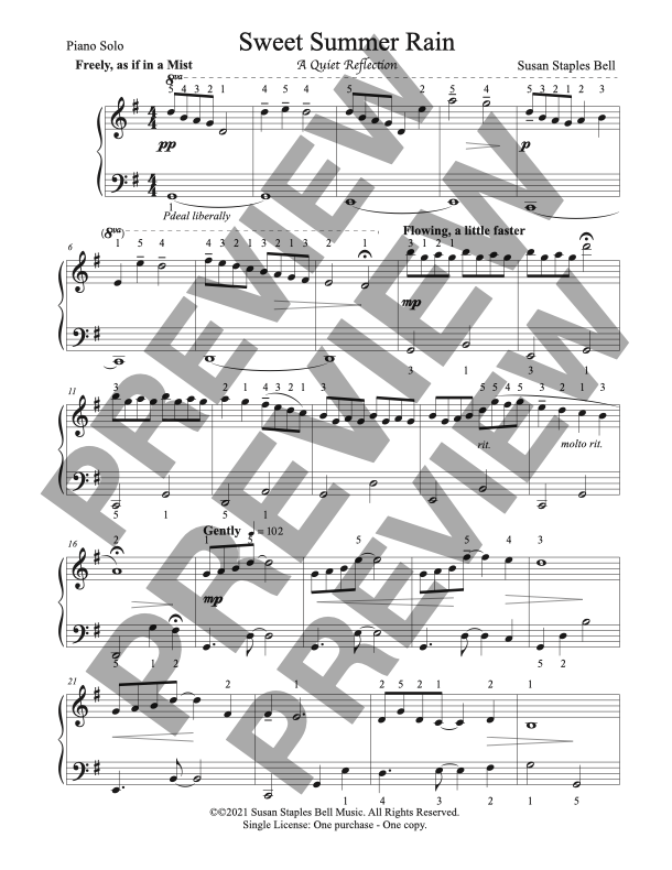 Sweet Summer Rain, Early Intermediate - Image 2