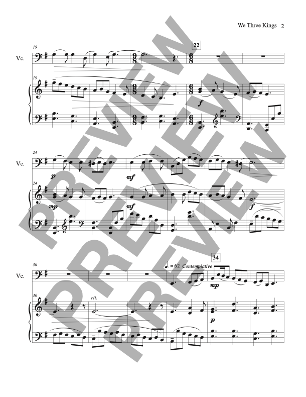 We Three Kings, Piano and Cello Duet - Image 3