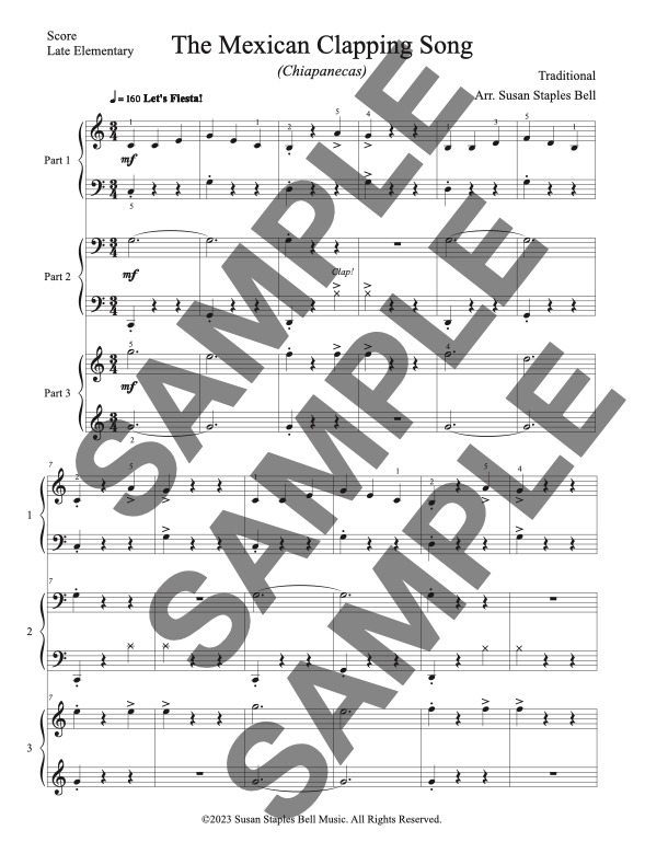 The Mexican Clapping Song for Flexible Piano Trio