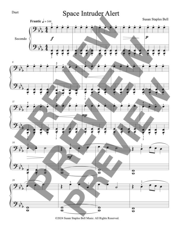 Space Intruder Alert! Duet – Susan Staples Bell Music