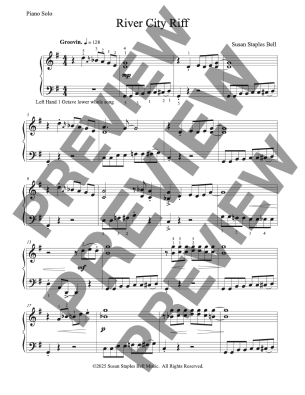 Boogie Riff Shop River City Riff, Boogie Solo – Susan Staples Bell Music