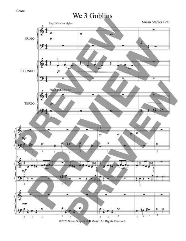 We 3 Goblins, Spooky Piano Trio