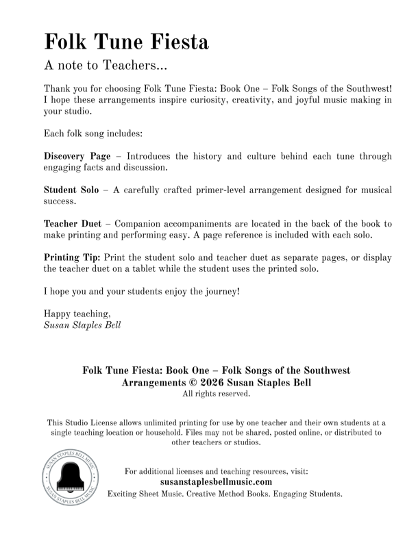 Folk Tune Fiesta, Book 1. Folk Songs of the Southwest - Image 2