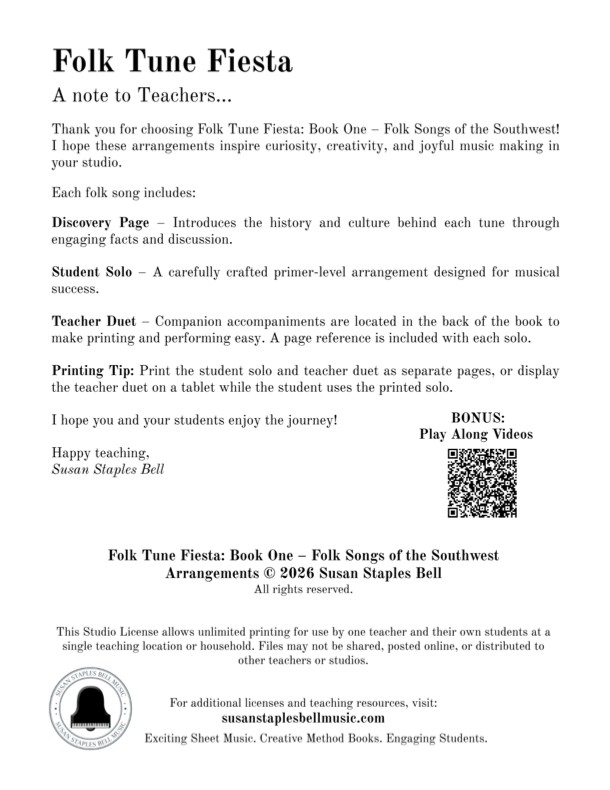Folk Tune Fiesta, Book 1. Folk Songs of the Southwest - Image 3