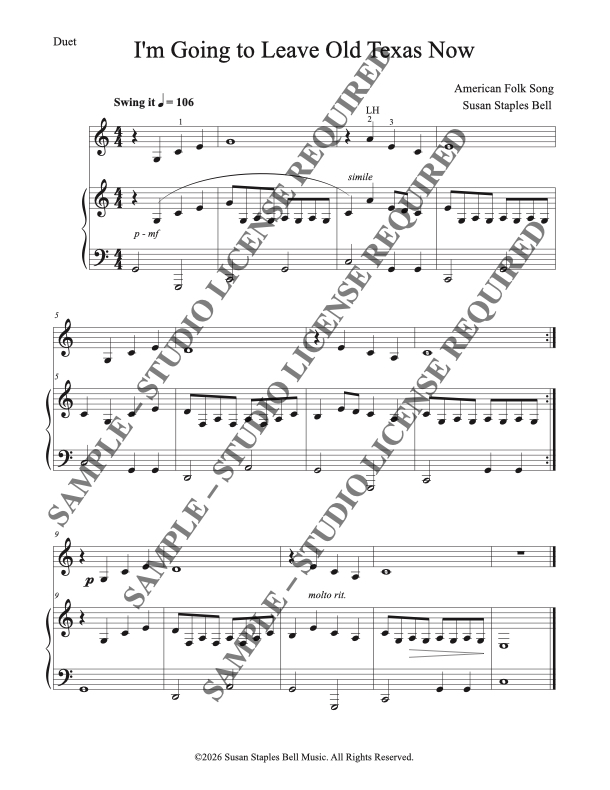 I'm Going to Old Texas Now, folk song - Image 4